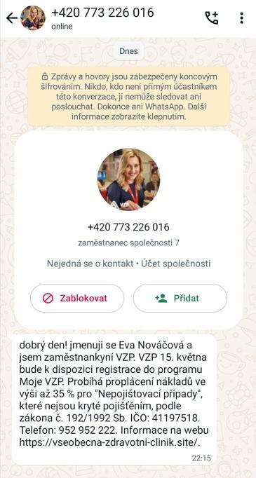 priklad podvodnej spravy z poistovne