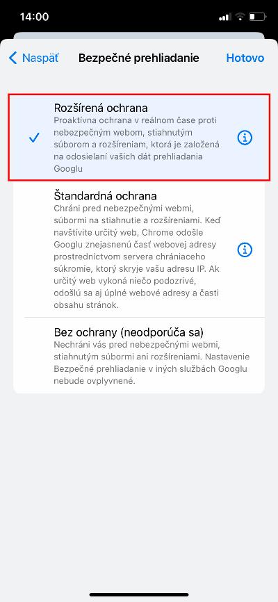 rozšírená chrana