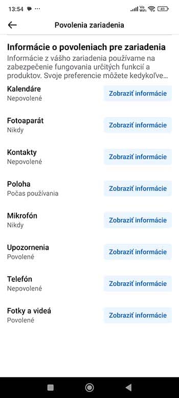 Aké povolenia Facebook potrebuje? 