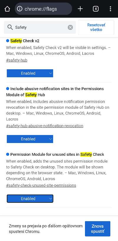 Chrome safety check nastavenia ako aktivovat_1