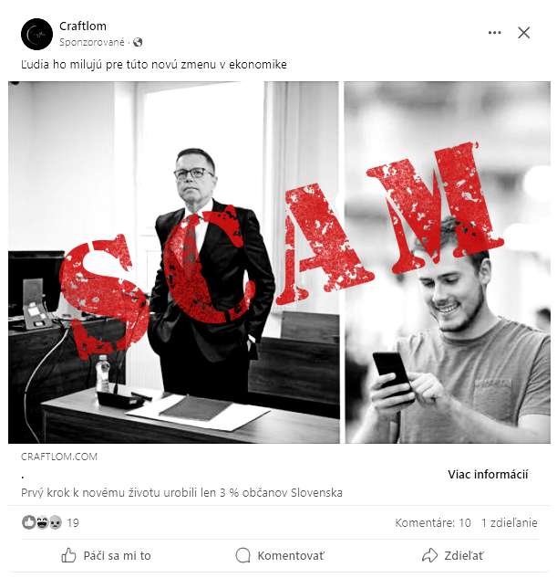 Facebook podvodna reklama