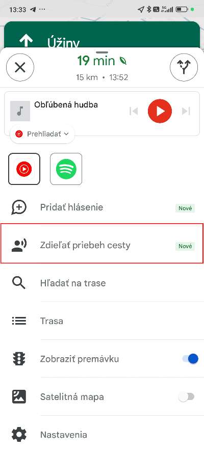 Google Mapy zdielanie priebehu trasy_1