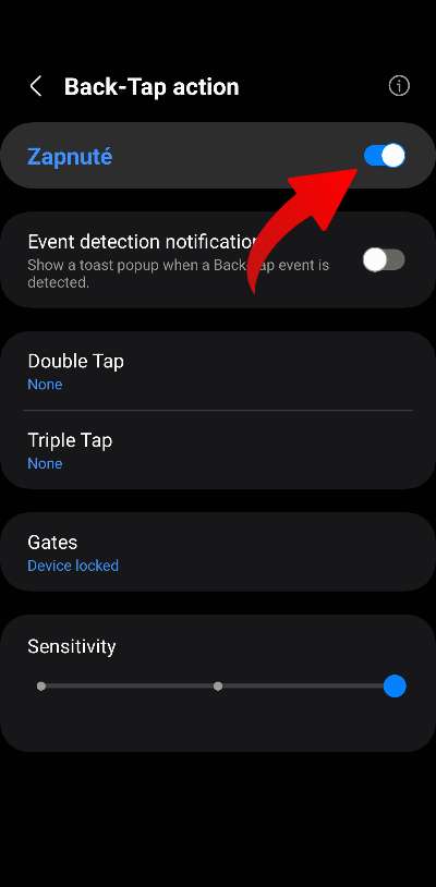 Samsung Registar ako aktivovat gesto poklepania po chrbte samsung_4