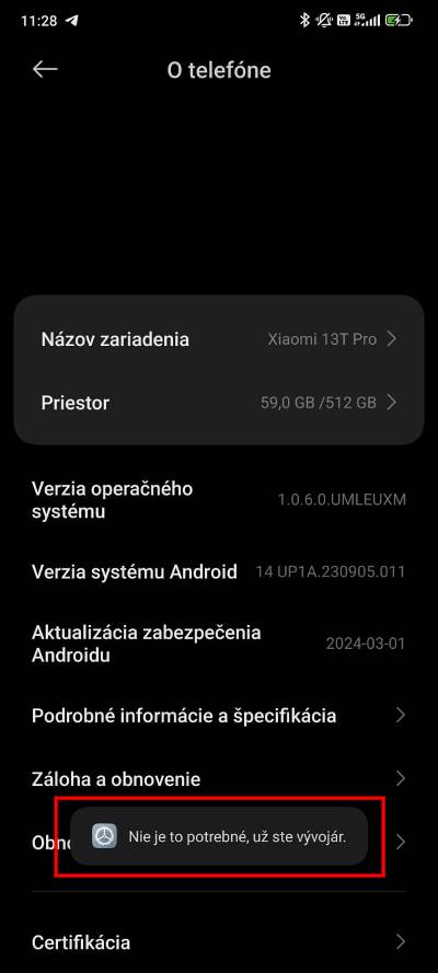 Xiaomi aktivovanie rezimu pre vyvojarov_notifikacia_1