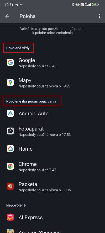 Xiaomi pristup k polohe zariadenia aplikacie ktore pristupuju vzdy_2