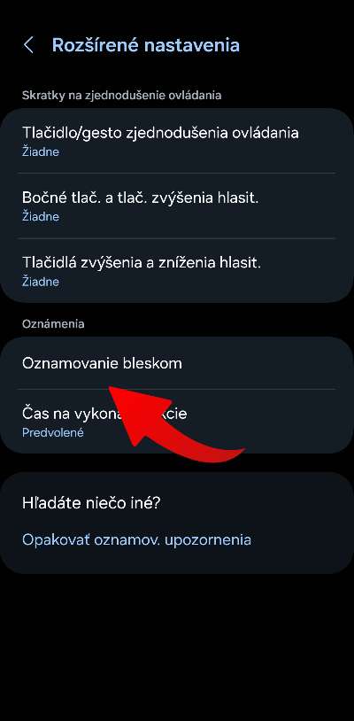 ako nastavit blesk aby blikal pri upozorneniach navod_3