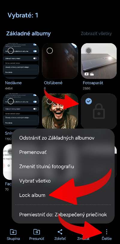 ako zablokovat album v aplikacii Galeria Samsung_4