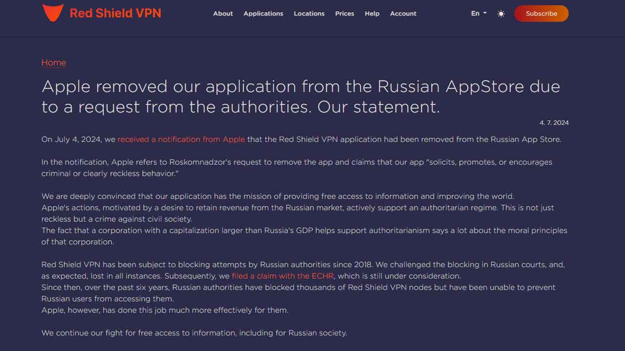 Z ruského App Store zmizli desiatky VPN služieb