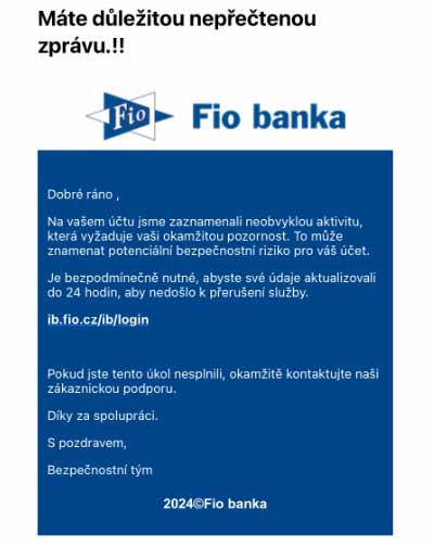 FIO banka varuje pred phishing útokmi