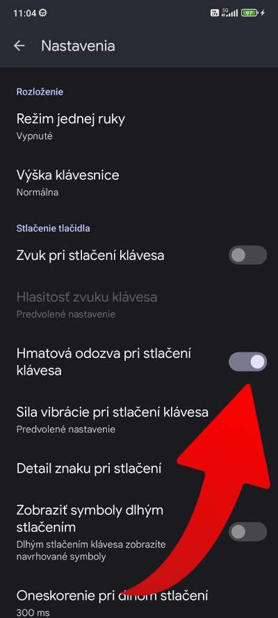 vypnutie hmatovej odozvy klavensice android