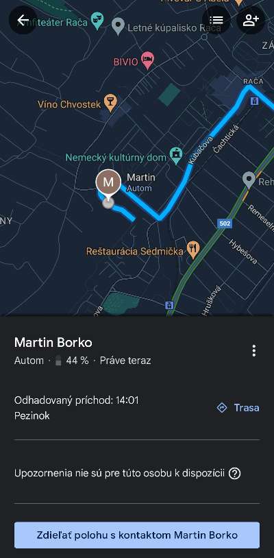 zdielanie polohy cez Google Mapy_co vidi druha strana