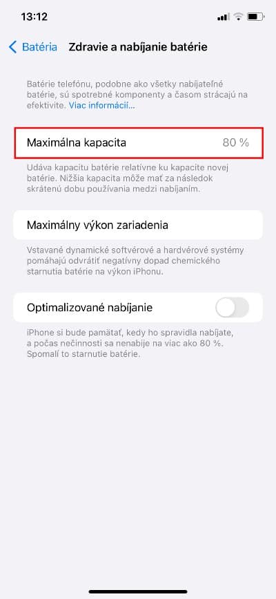 zdravie batérie iPhone