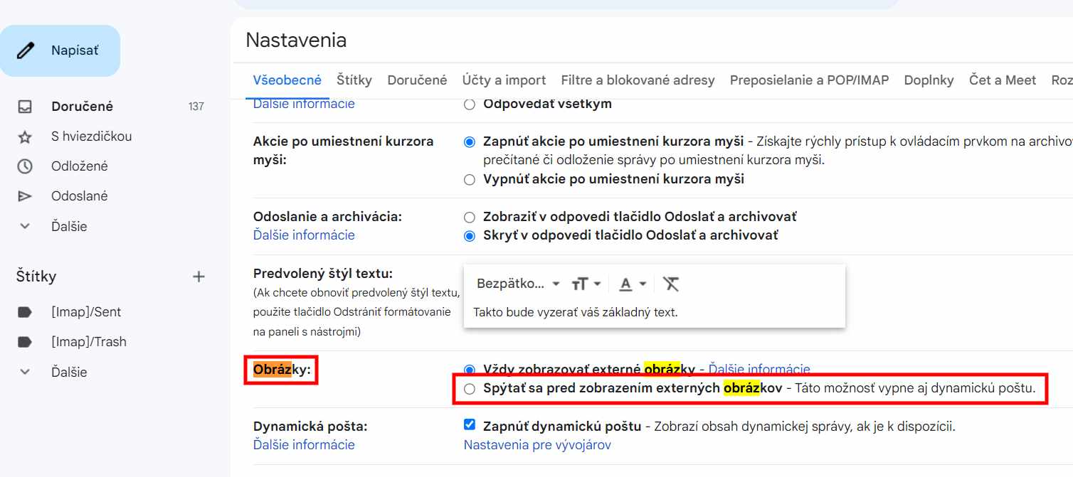 Gmail vypnutie automatickeho stahovania obrazkov_2