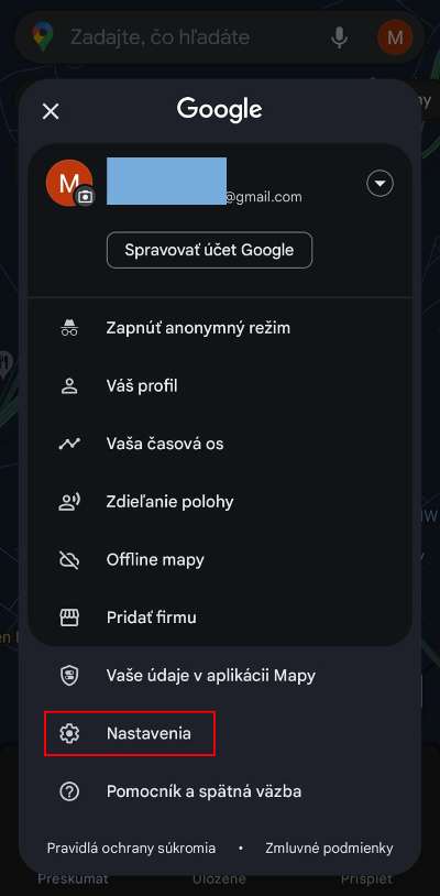 Google Mapy vyber typu auta_1
