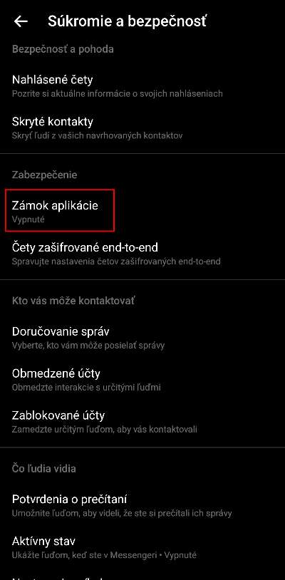ako zapnut zamok aplikacie Messenger_4