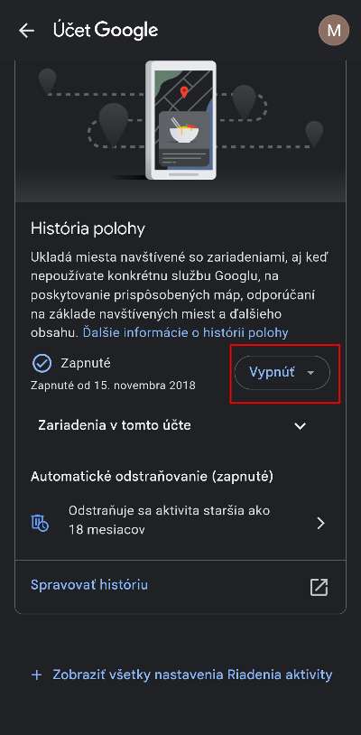 obmedzenie sledovania polohy Google v Android telefone navod_3