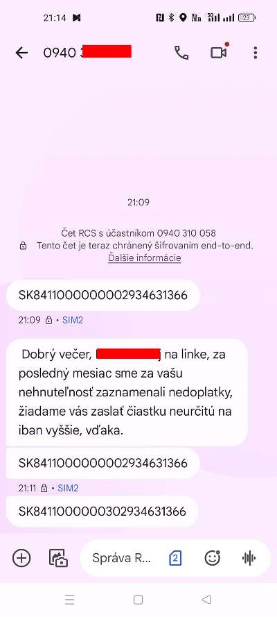 podvodna SMS sprava_nedoplatok_1