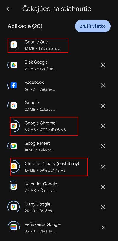 stahovanie aktualizacii pre aplikacie z obchodu google play