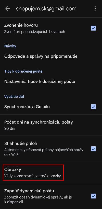 vypnutie stahovania obrazkov Gmail Android_2