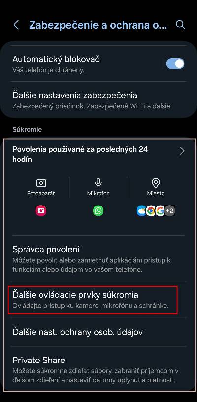 Samsung upozornenie ze aplikacia pristupuje ku textu ci fotografiam v skopirovanej schranke_2