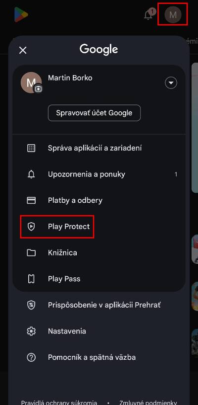 Play Protect Google Play navod_1