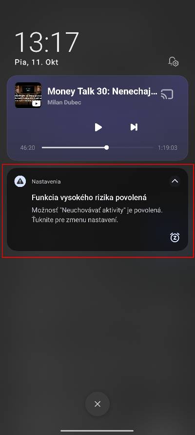 Xiaomi upozornenie na rizikovu funkciu_notifikacna lista