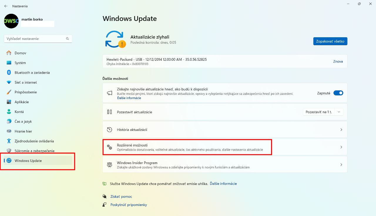 ako obmedzit sirku pasma pre stahovanie Windows aktualizacii navod_2 a 3