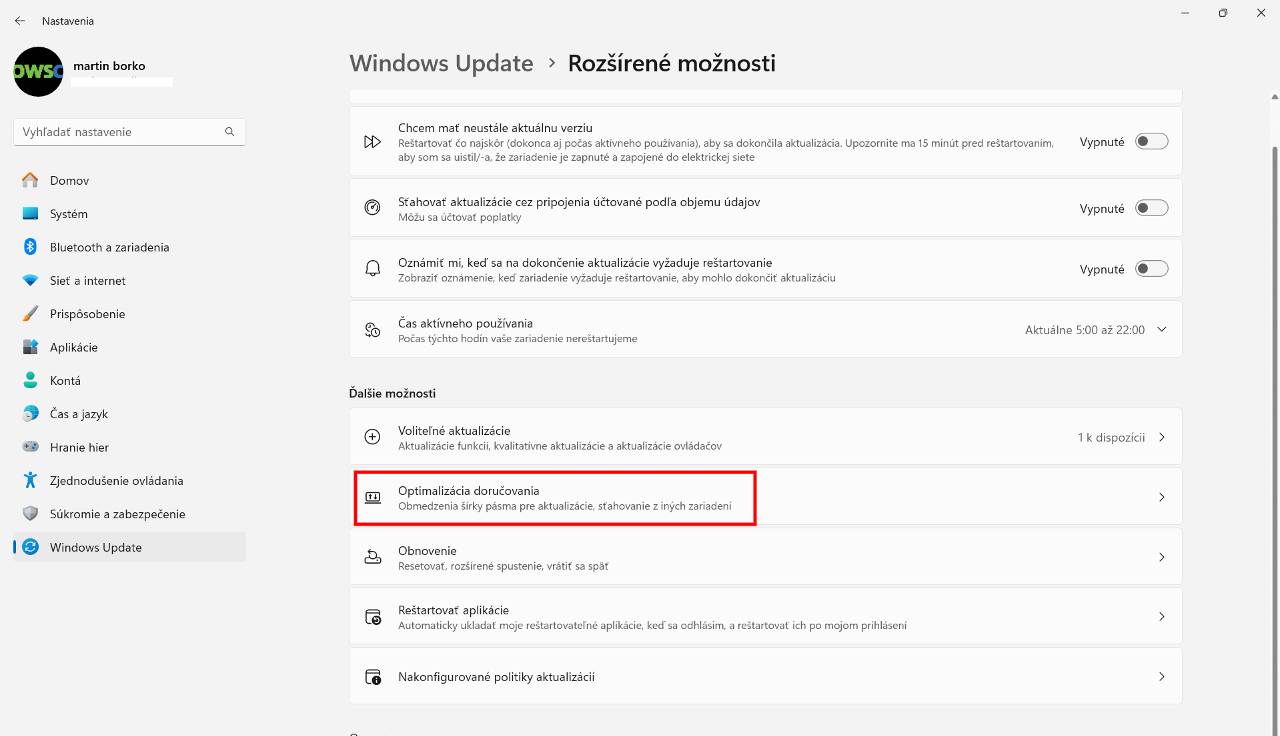 ako obmedzit sirku pasma pre stahovanie Windows aktualizacii navod_4