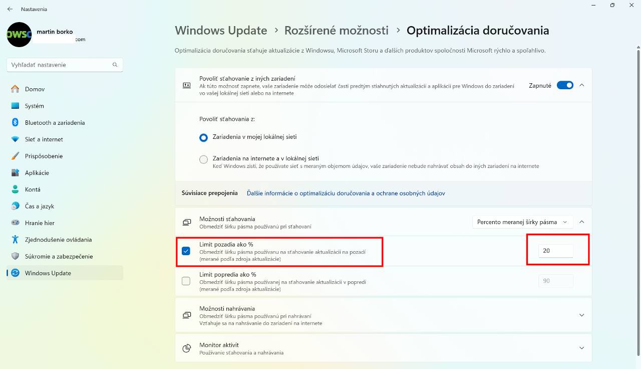 ako obmedzit sirku pasma pre stahovanie Windows aktualizacii navod_5