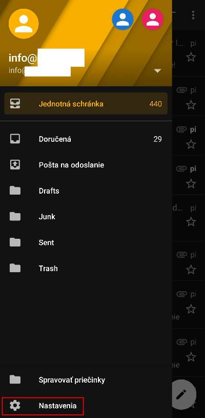 ako zmenit frekvenciu synchronizacie Gmail uctu navod_K 9 e-mailovy klient_1