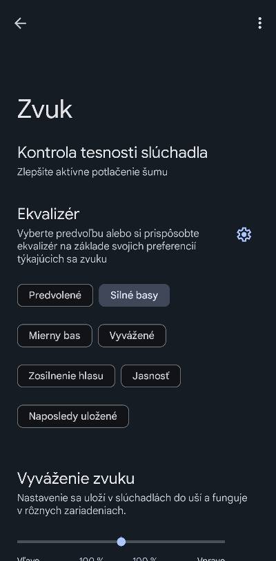 Google Pixel Buds Pro 2 nastavenie ekvalizera