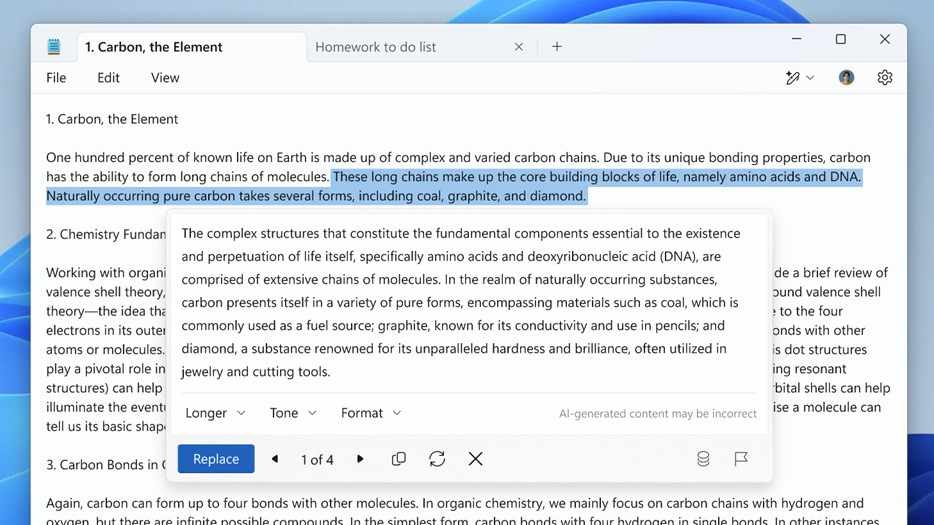 Microsoft Poznamkovy blok editacia textu cez umelu inteligenciu