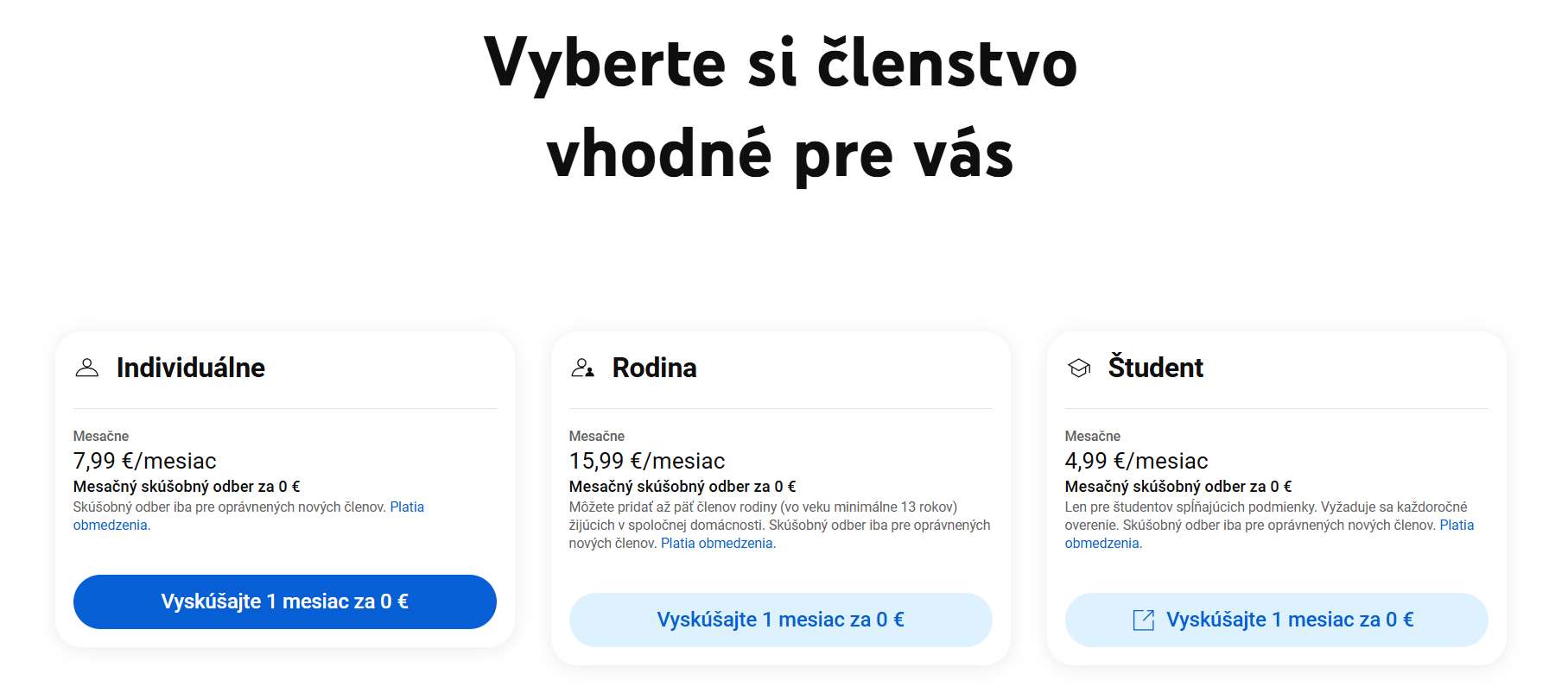 YouTube predplatne nove ceny