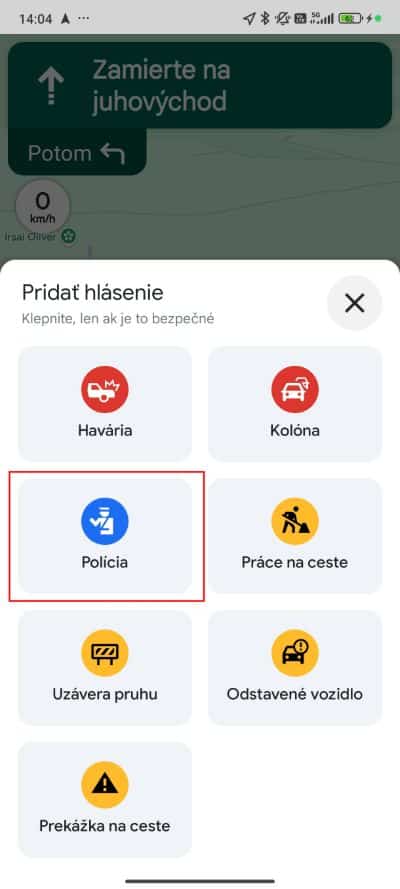 hlasenie policajta v Google Mapach_1