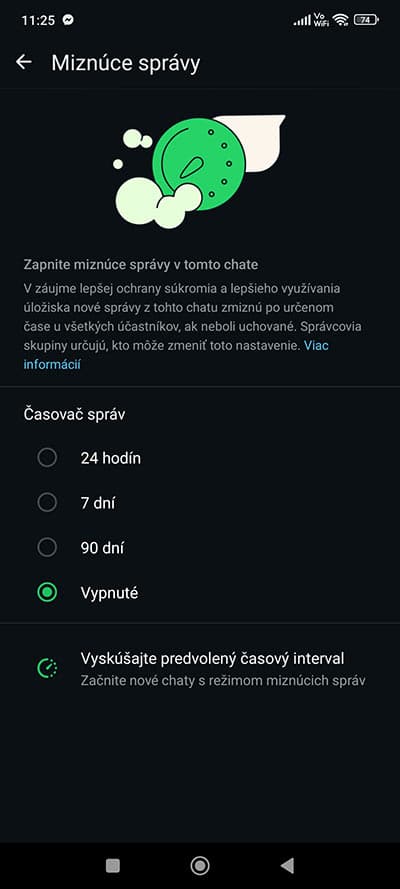 Ako zapnúť miznúce správy vo WhatsAppe
