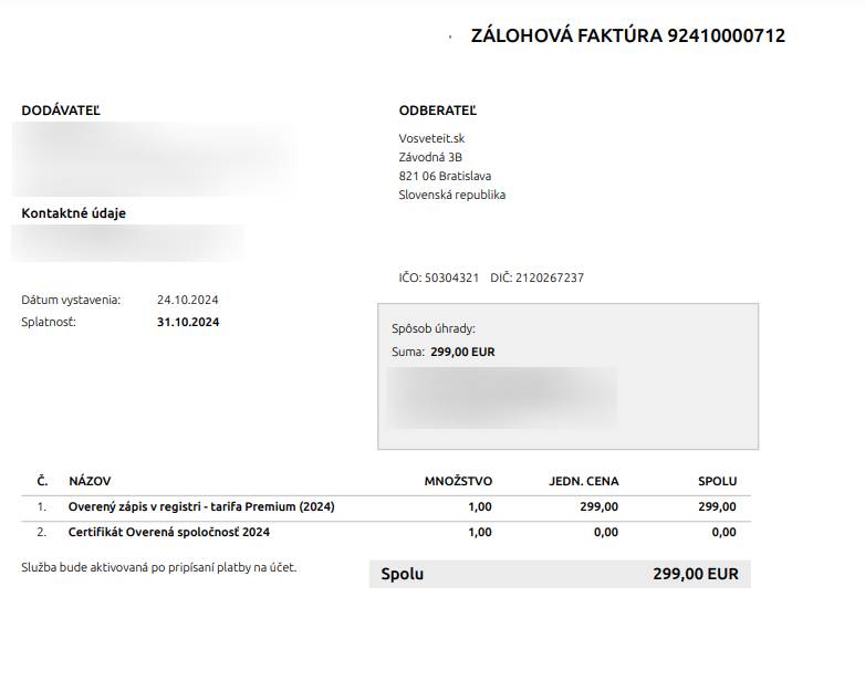 podvodna faktura registracia do ponikatelskeho registra
