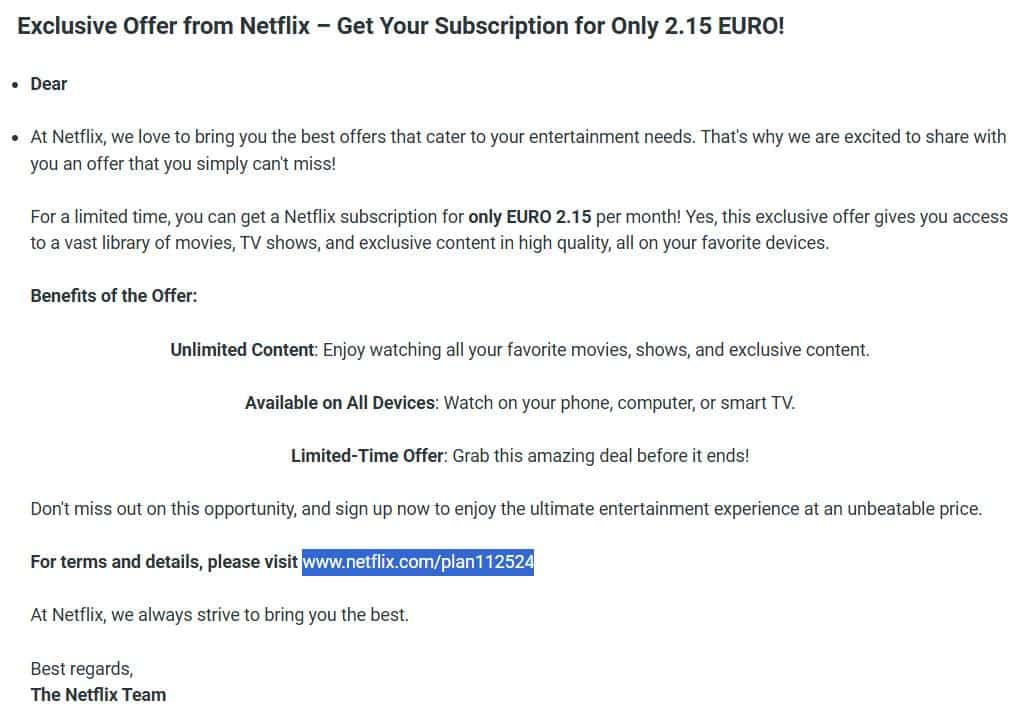 podvodna ponuka netflix predplatne