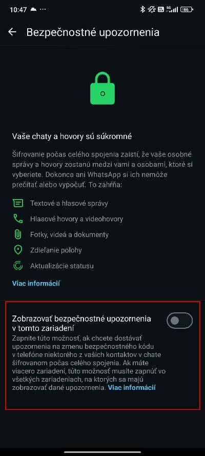 upozornenia na nové zariadenia kontaktu WhatsApp