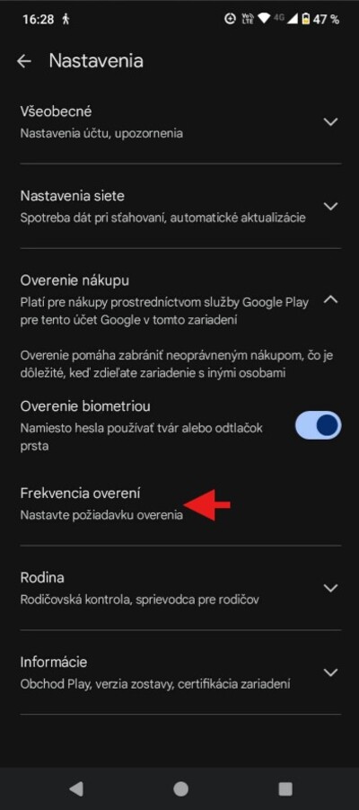 Google play nastavenia