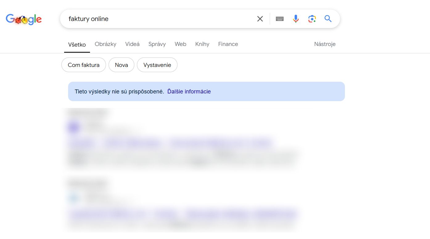 google nepersonalizovane vysledky vyhladavania