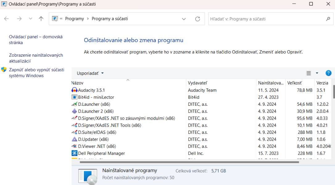 zoznam nainstalovanych aplikacii vo Windows pocitaci_skratka ako sa k nemu dostat