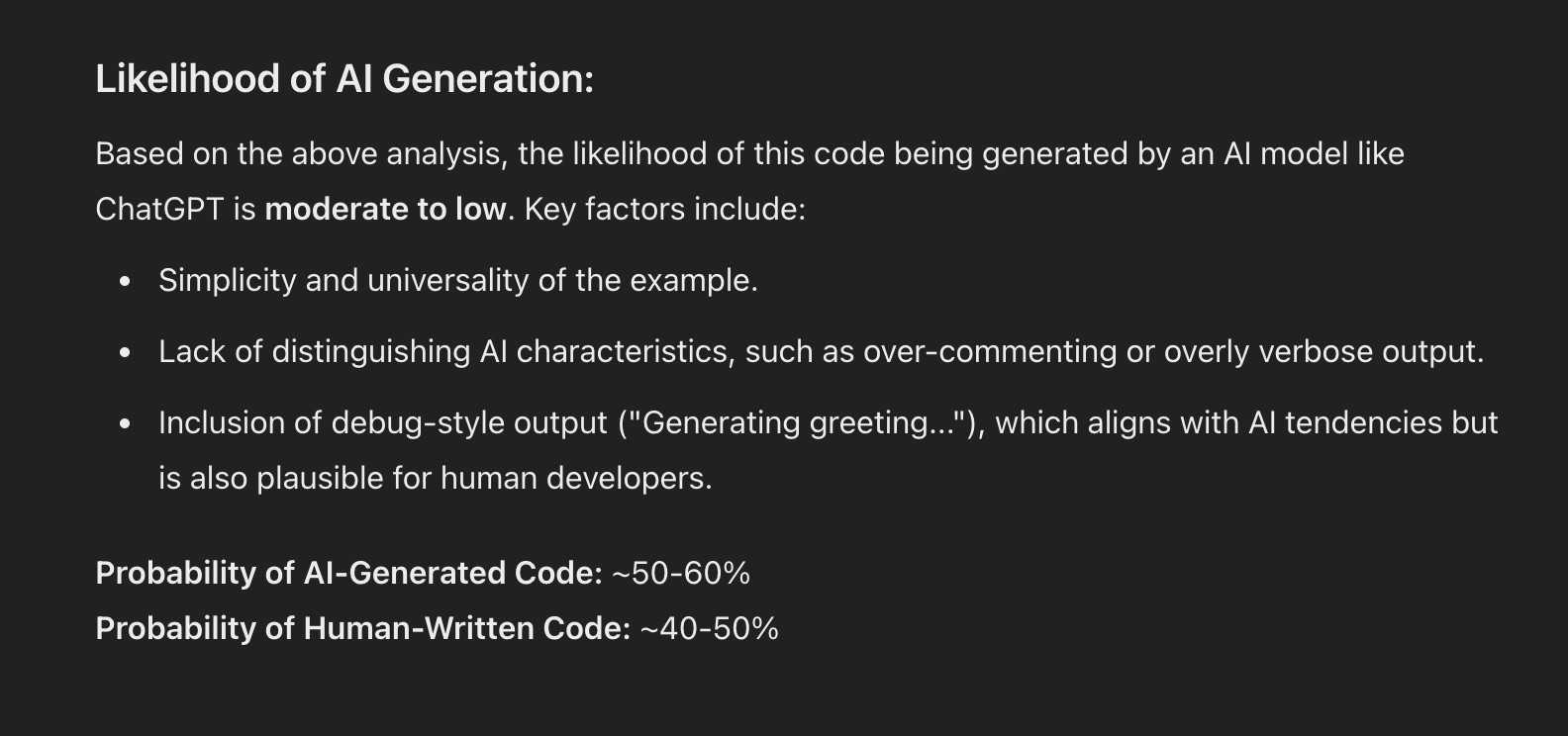 ChatGPT code detector