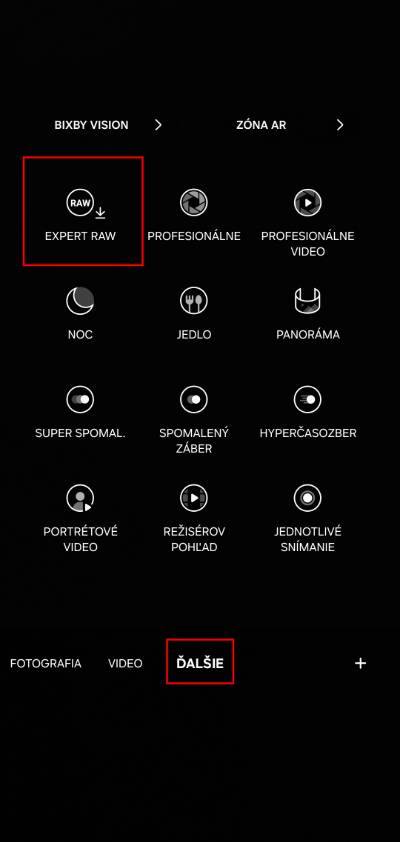 RAW format fotoaparat samsung