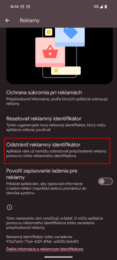android odstranit reklamny identifikator
