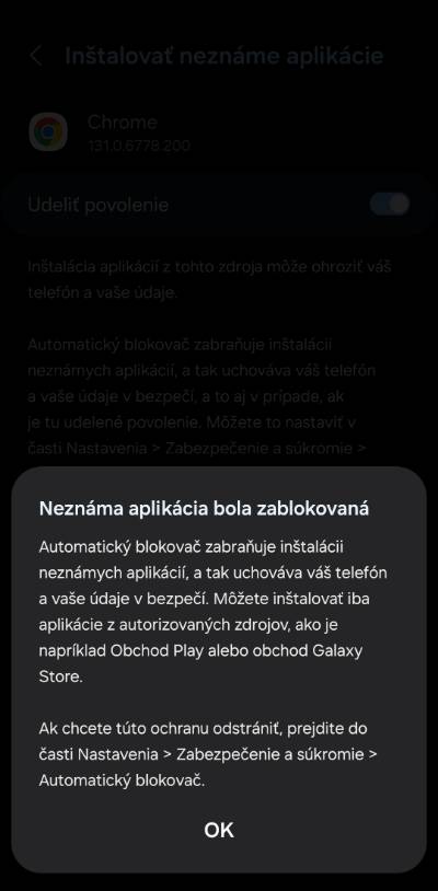 automaticke blokovanie instalovania neznamych aplikacii z neznameho zdroja android_3
