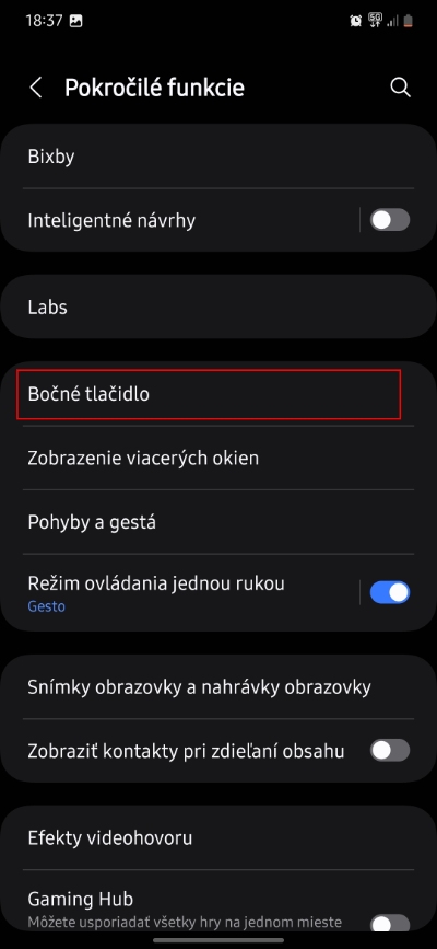 bocne tlacidlo