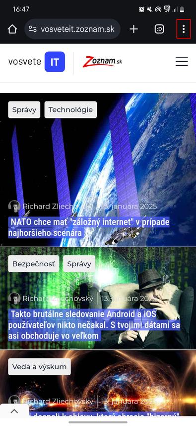 chrome nastavenia krok 1