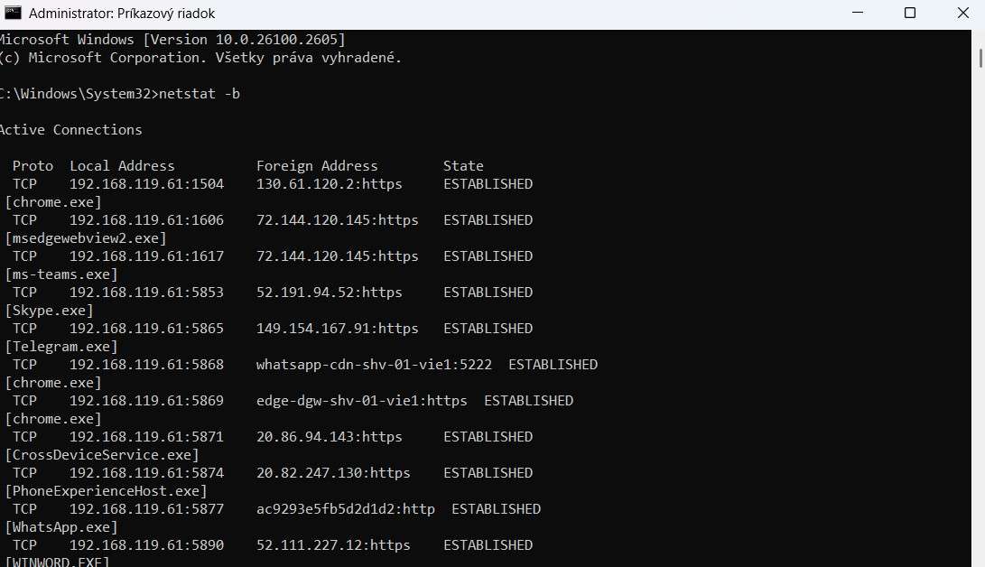 cmd prikaz na aplikacie ktore kominukuju s internetom_1