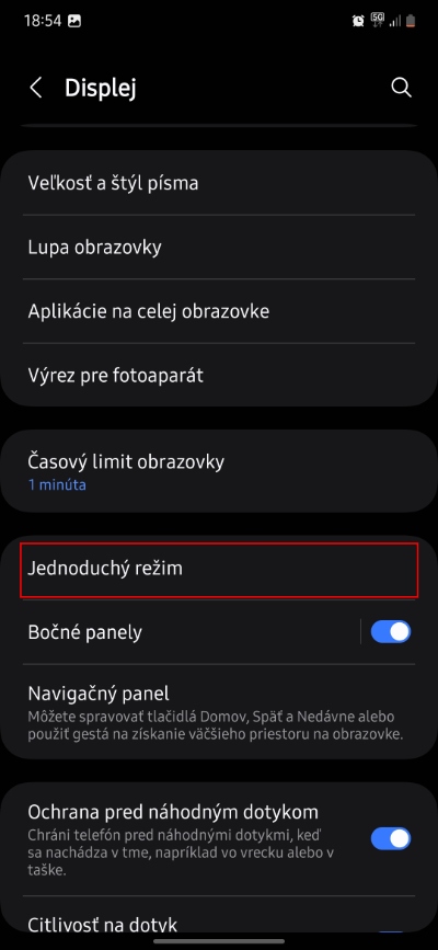 displej jednoduchy rezim