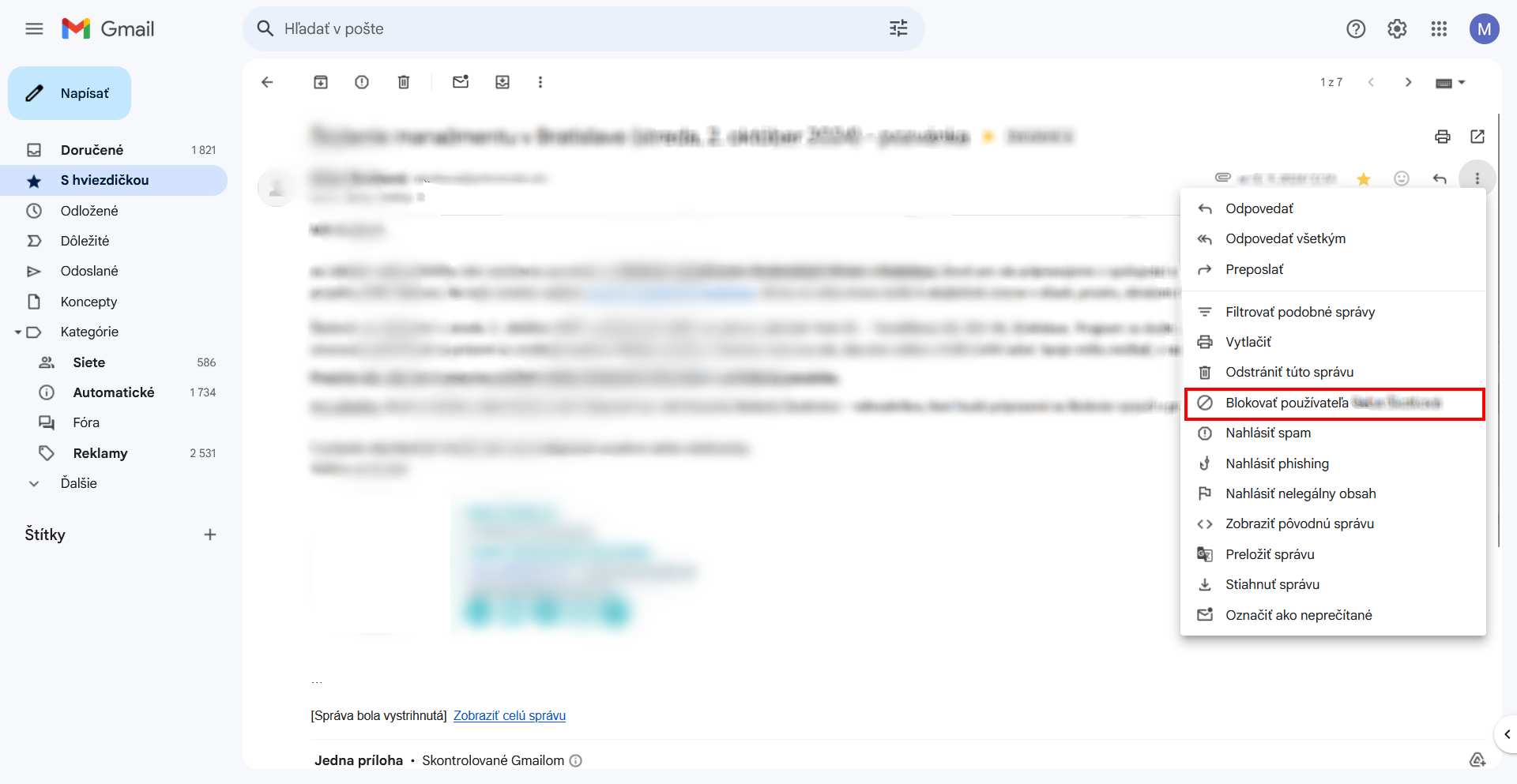 gmail blokovanie